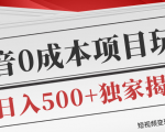 短视频变现套路剖析,抖音0成本赚钱项目玩法,日入500+独家揭秘(共2节视频)-88共享