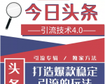 今日头条引流技术4.0,微头条实战细节,微头条引流核心技巧分析,快速发布引流玩法-88共享