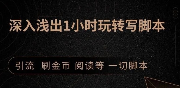 引流脚本实战课：1小时深入浅出视频实操讲解，教你0基础学会写引流脚本-88共享