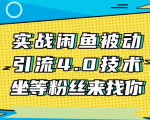 实战闲鱼被动引流4.0技术,坐等粉丝来找你,实操演示日加200+精准粉-88共享