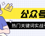《公众号热门关键词实战引流特训营》5天涨5千精准粉，单独广点通每天赚百元-88共享