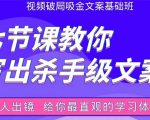 张根视频破局吸金文案班:节节课教你写出杀手级文案(附67页文案训练手册)-88共享