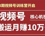 起航哥-第3期视频号核心机密:暴力搬运日入3000+月赚10万玩法-88共享
