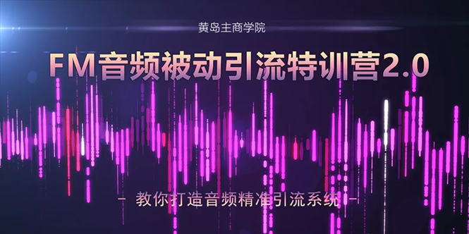 黄岛主·FM音频引流特训营2.0：独家引流模式，单账号50W+播放量，轻松变现-88共享
