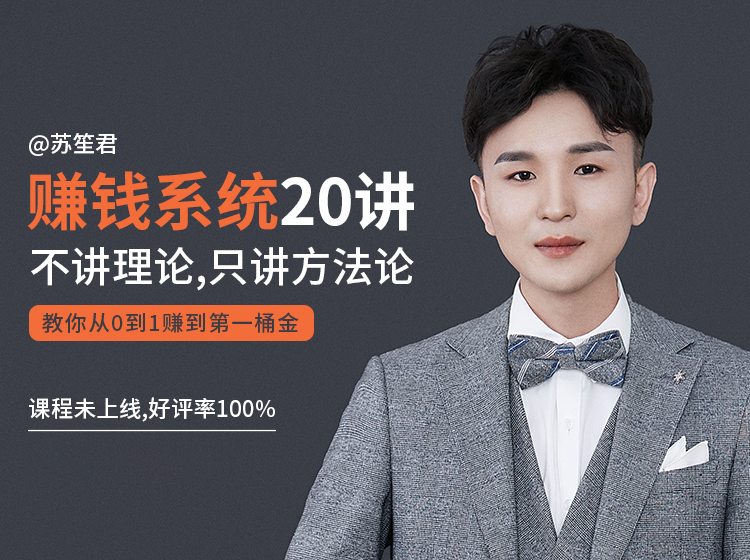 苏笙君的赚钱系统20课 教你从0到1赚到你的第一桶金（不讲理论，只讲方法论）-88共享