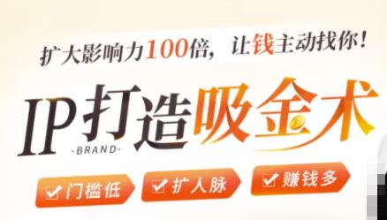IP打造吸金术：0基础0资源，也能扩大影响力100倍，让钱主动找你！-88共享