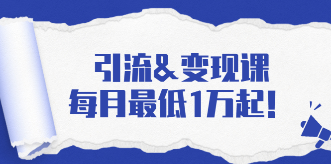 引流&变现课：分享一整套流量方法以及各个渠道收入，每月最低1万起！-88共享