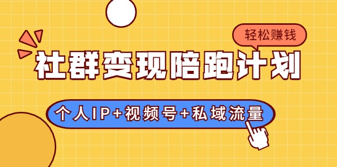 社群变现陪跑计划：建立“个人IP+视频号+私域流量”的社群商业模式轻松赚钱-88共享