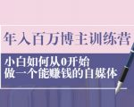 年入百万博主训练营:小白如何从0开始做一个能赚钱的自媒体-88共享