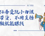 全民任务变现小白课,不用带货,不用直播,拍视频就能赚钱-88共享