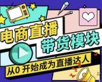 大鹏·电商直播带货课，系统学习直播带货各环节技巧和套路-88共享