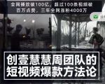 创壹慧慧周短视频爆款方法论，让你快速入门、少走弯路、节省试错成本-88共享