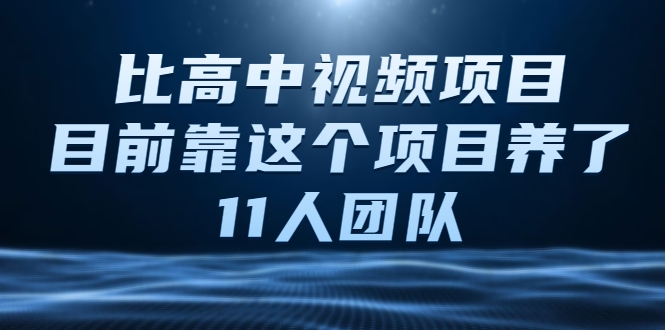 比高中视频项目，目前靠这个项目养了11人团队【视频课程】-88共享