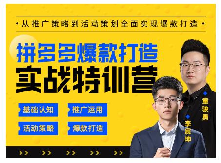 玺承云·拼多多爆款打造实战特训营，一套从入门到高手课程，让你快速拿捏拼多多-88共享