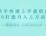 2022年虚拟项目实战指南,新手从0打造月入上万店铺-88共享