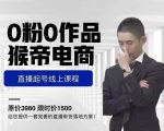 猴帝电商直播起号课,零粉零作品开播底层逻辑,直播五天打爆广场流量-88共享