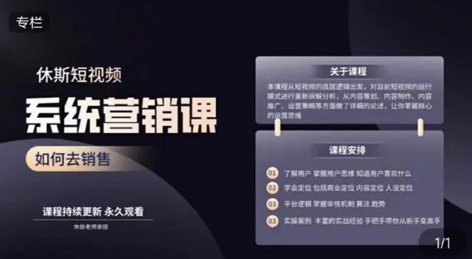 休斯短视频系统运营大课，你掌握核心的运营思维 价值7800元-88共享