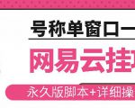 网易云挂机项目云梯挂机计划，永久版脚本+详细操作视频-88共享