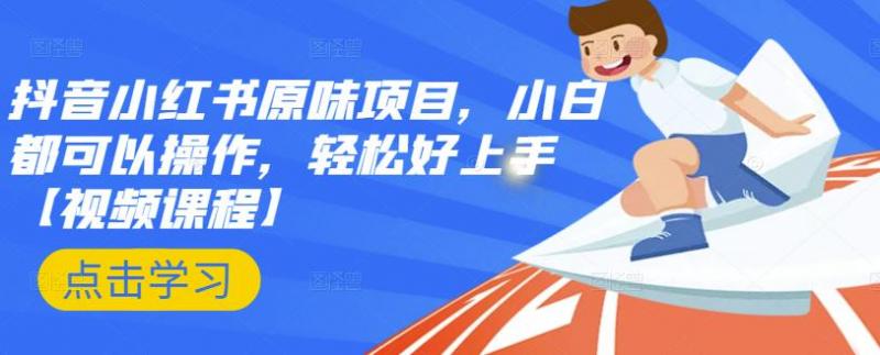 抖音小红书原味项目，小白都可以操作，轻松好上手【视频课程】-88共享
