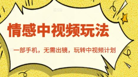北北情感中视频玩法，一部手机，无需出镜，玩转中视频计划-88共享