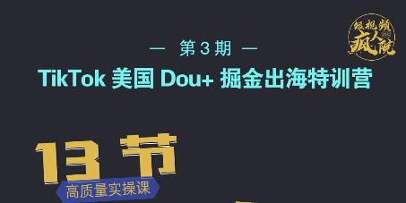 TikTok美国Dou+掘金出海特训营，美国dou+成功投放95%-88共享