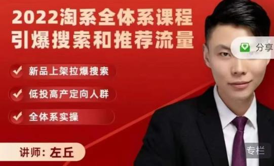 2022淘系全体系课程引爆搜索和推荐流量，新品上架拉爆搜索-88共享