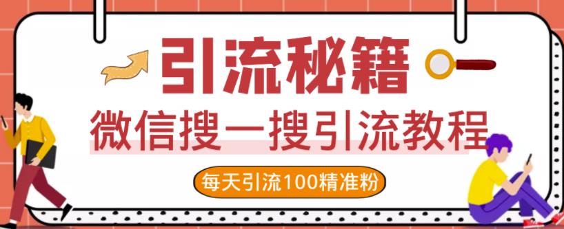 微信搜一搜引流教程，每天引流100精准粉-88共享