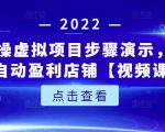 新人实操虚拟项目步骤演示,0基础打造自动盈利店铺【视频课程】-88共享