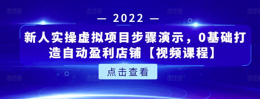 新人实操虚拟项目步骤演示，0基础打造自动盈利店铺【视频课程】-88共享