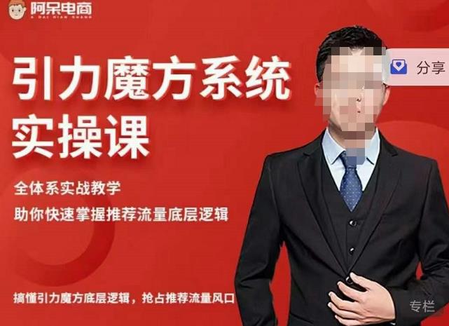阿呆-引力魔方系统实操课，全体系实战教学，助你快速掌握推荐流量底层逻辑-88共享