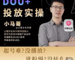 小马哥-Dou+投放实操课,抖加投放,随心推,付费起号逻辑,打破低播放转化-88共享