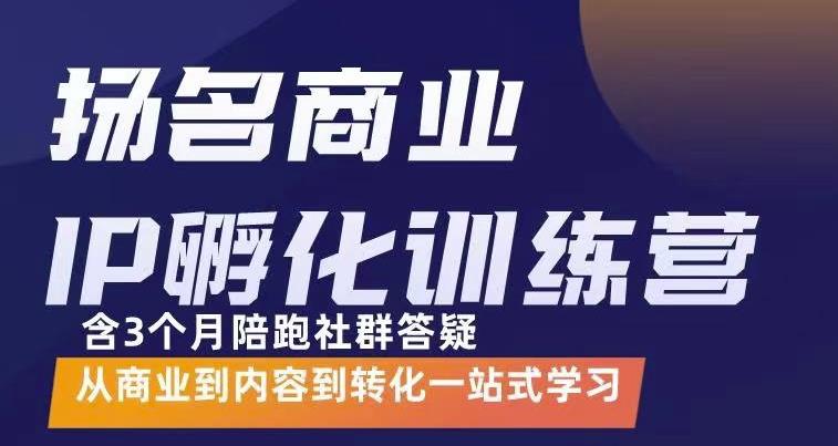 杨名商业IP孵化训练营，从商业到内容到转化一站式学 价值5980元-88共享