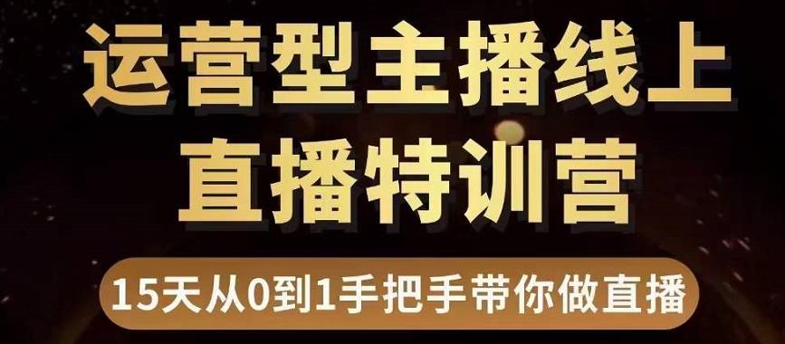 直播电商运营型主播特训营，0基础15天手把手带你做直播带货-88共享