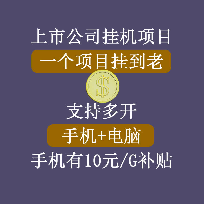 正规挂机项目，支持手机电脑一起挂，支持虚拟机多开，可以挂到老-88共享