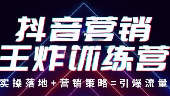 抖音营销王炸训练营，实操落地+营销策略=引爆流量（价值8960元）-88共享
