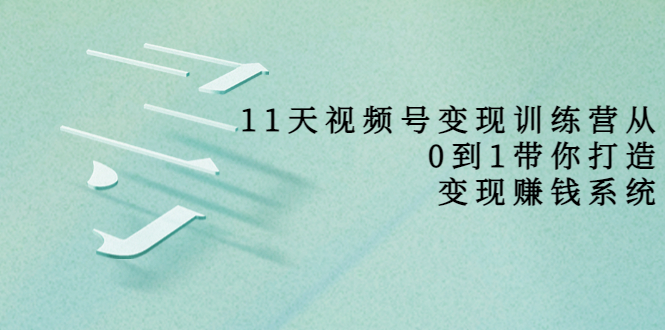 11天视频号变现训练营，从0到1打造变现赚钱系统（价值398元）-88共享