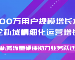 8000万用户规模增长方法论私域精细化运营增长,私域流量硬课助力业务跃迁-88共享