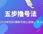 五步撸号法,掌握百万分析的抖课账号核心技能,从逻辑到实操-88共享