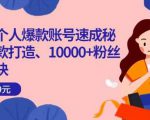 小红书个人爆款账号速成秘籍,爆款打造、10000+粉丝引流秘诀-88共享