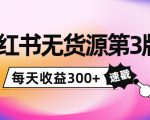 小红书无货源第3版,0投入起店,无脑图文精细化玩法,每天收益300+-88共享