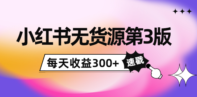 小红书无货源第3版，0投入起店，无脑图文精细化玩法，每天收益300+-88共享