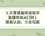 七天零基础带货教学,直播带货从0到1,提高认知,少走弯路-88共享
