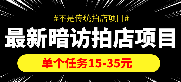 最新暗访拍店信息差项目，单个任务15-35元（不是传统拍店项目）-88共享