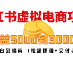 小红书虚拟电商项目:从小白到精英 月收益5000到30000 (视频课程+交付手册)-88共享