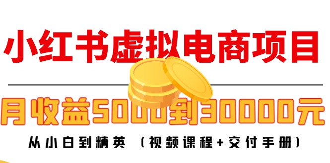 小红书虚拟电商项目：从小白到精英 月收益5000到30000 (视频课程+交付手册)-88共享