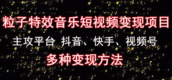 黄岛主《粒子特效音乐短视频变现项目》主攻平台抖音、快手、视频号多种变现方法-88共享