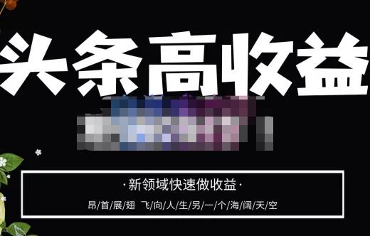 头条高收益批量操作，2023新领域快速做收益，头条号零基础轻松上手-88共享