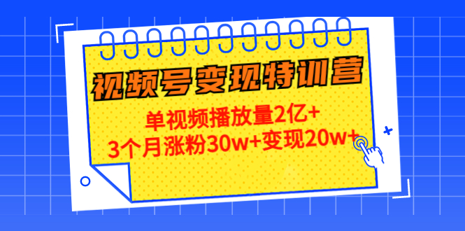21天视频号变现特训营：单视频播放量2亿+3个月涨粉30w+变现20w+（第14期）-88共享