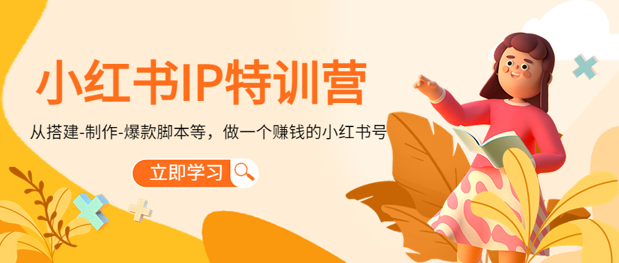 小红书IP特训营：从搭建-制作-爆款脚本等等，做一个赚钱的小红书号-88共享
