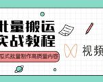 视频号批量搬运实战操作运营赚钱教程，傻瓜式批量制作高质量内容【附视频教程+PPT】-88共享